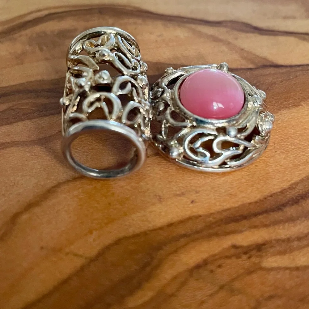 Vintage Premier Designs Silver and Pink Pendant